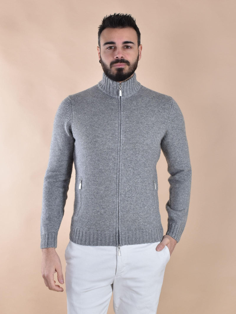 Maglia Della Ciana collo alto zip misto cashmere grigio 1859601 Della Ciana
