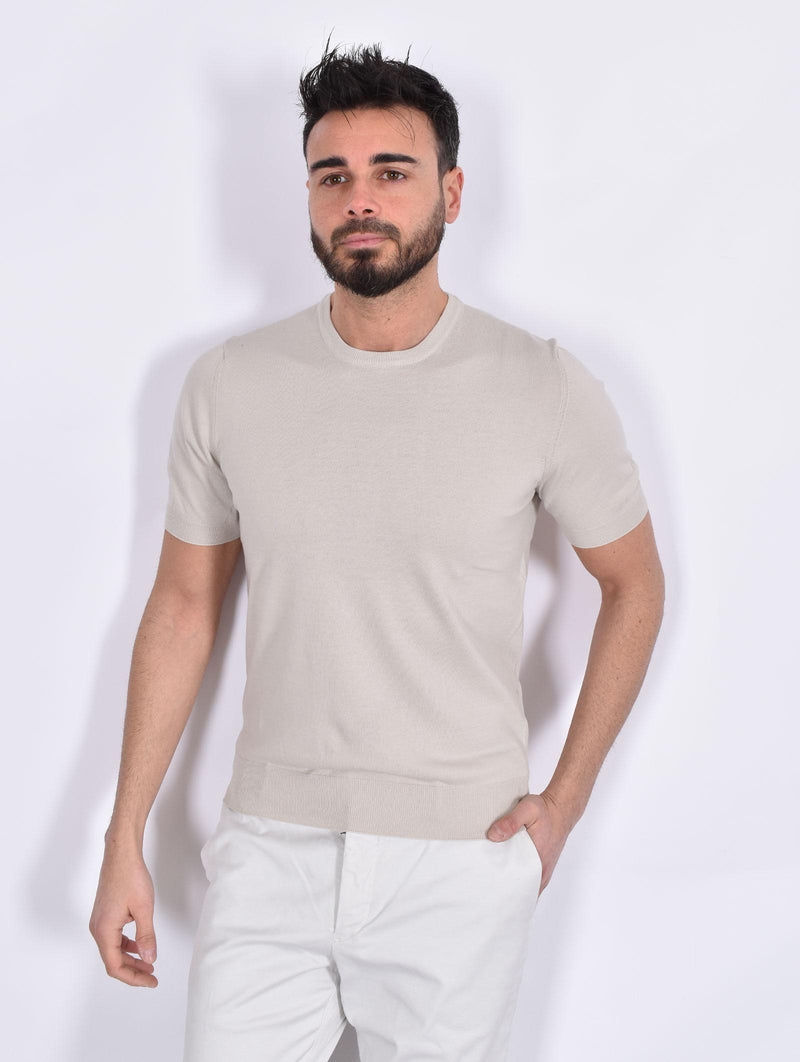 Maglia Gran Sasso mezza manica organic cotton beige sabbia 