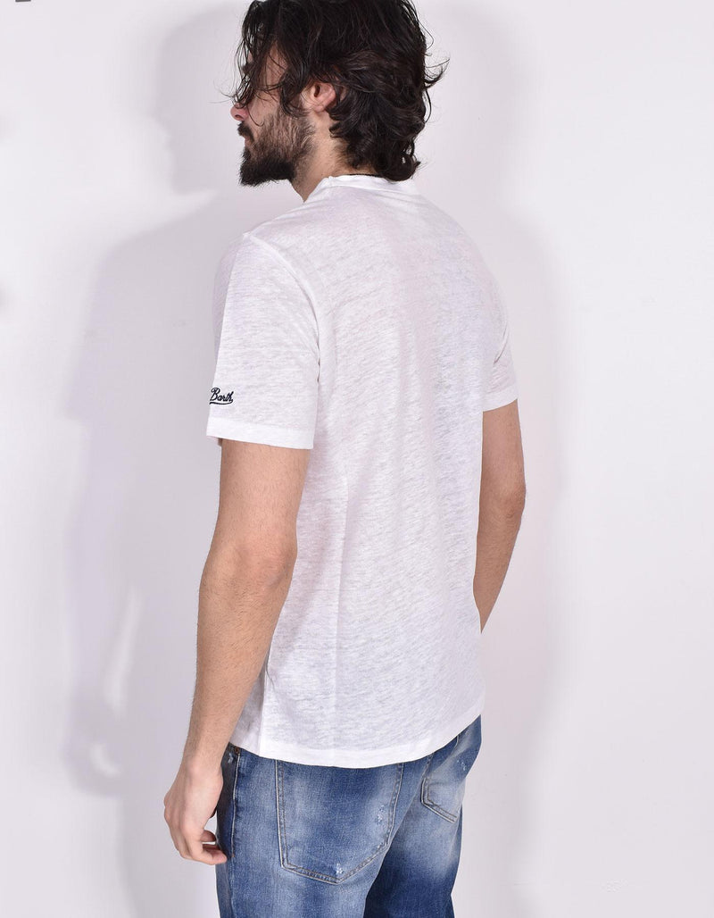 T-shirt Mc2 Saint Barth lino bianca taschino Ecstasea ECSTASEA01 MC2 SAINT BARTH