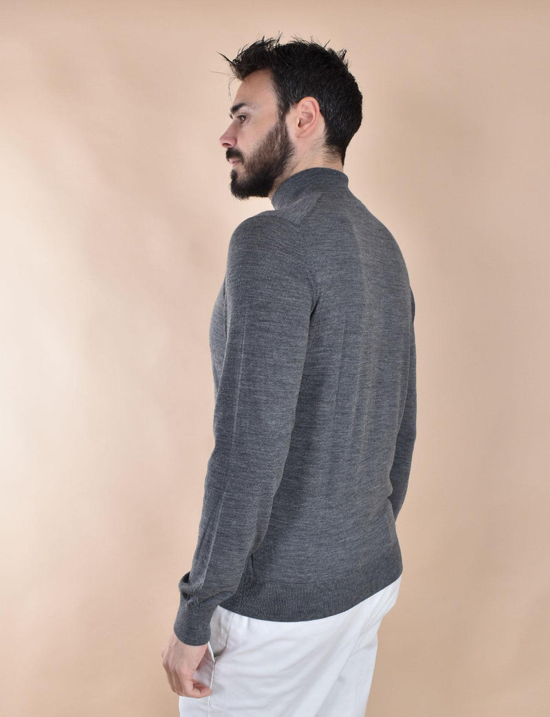 Cardigan zip Gran Sasso collo alto Super Tasmania grigio 45144 14790083 GRAN SASSO