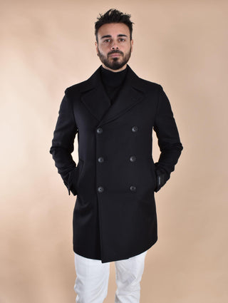 Cappotto Tagliatore C-Stephan nero doppiopetto lana idrorepellente C-STEPHAN 150037N1244 TAGLIATORE