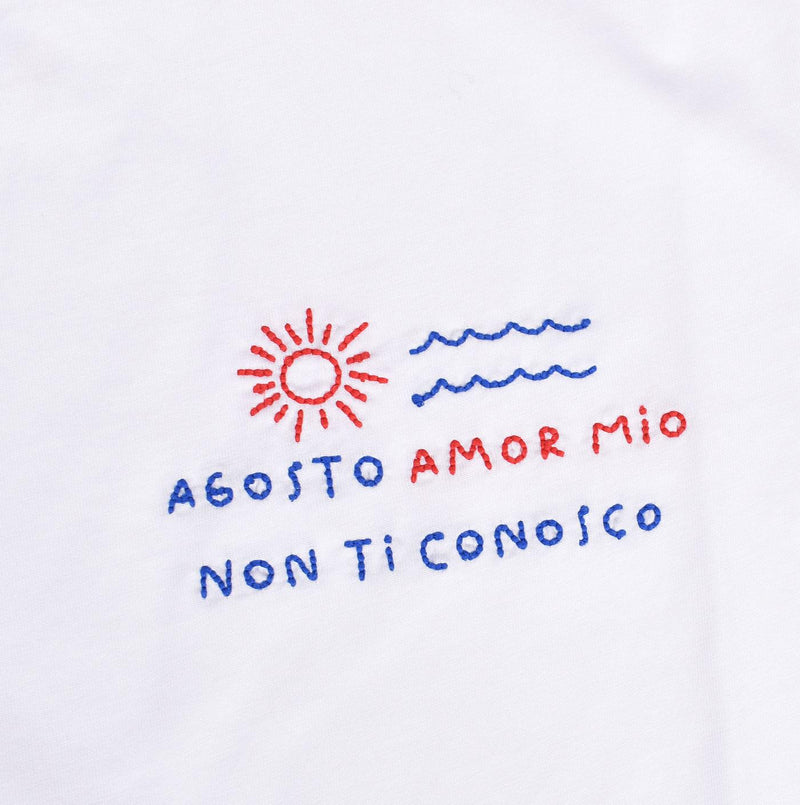 T-shirt Mc2 Saint Barth Agosto amor portofino bianca 0410401 MC2 SAINT BARTH