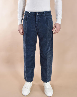 Pantalone Be Able velluto 5 tasche Fred blu notte VLF FRED01 BE ABLE