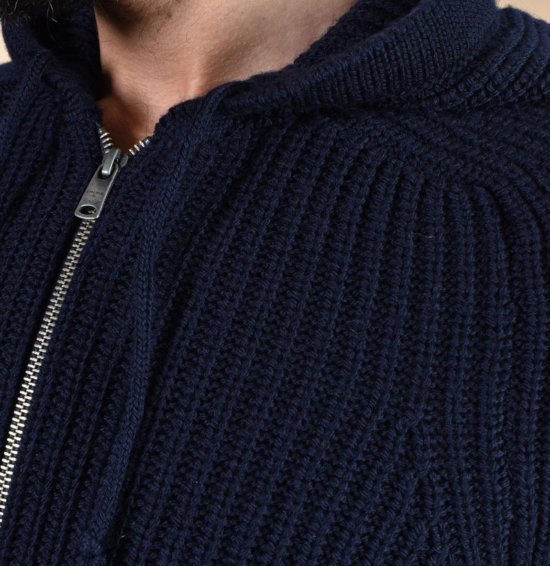 Felpa giubbino Circolo 1901 lana blu notte full zip hoodie CN51561265 CIRCOLO 1901