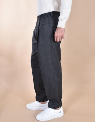 Pantalone Yes London pinces grigio antracite XP331301 YES LONDON