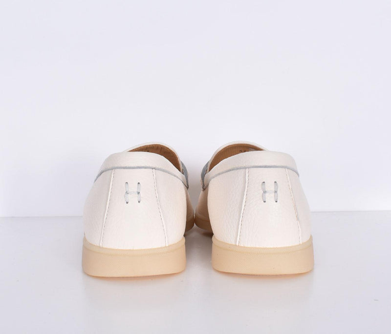 Scarpe mocassini Henderson cervo Panama pelle martellata bianche ELIA01 HENDERSON