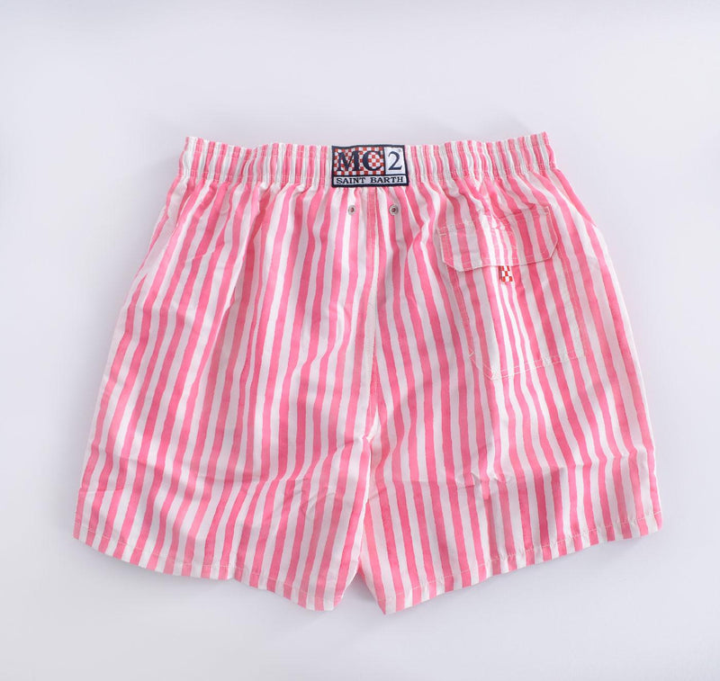 Costume bagno Mc2 Saint Barth righe bianco rosa Stripes 0278421 MC2 SAINT BARTH