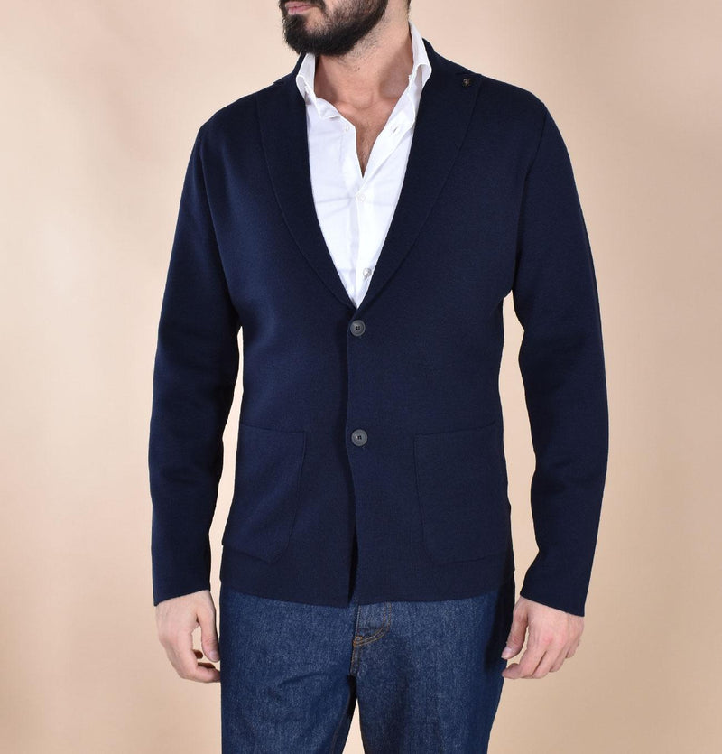 Giacca maglia Gran Sasso merinos extrafine blu 57125 14402598 GRAN SASSO