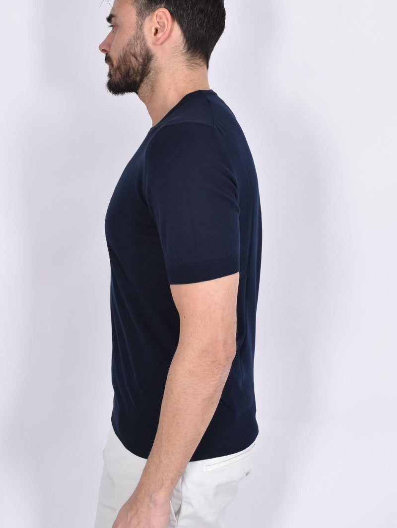 Maglia Gran Sasso mezza manica organic cotton blu navy 