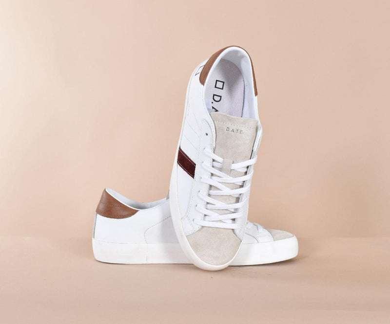 Sneakers DATE hill low bianco cuoio ML431-HL-CA-WIM8A D.A.T.E.