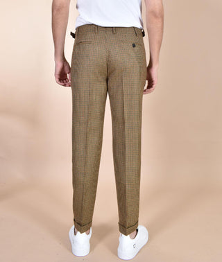 Pantalone Berwich retro pied de poule ocra CA203401 BERWICH