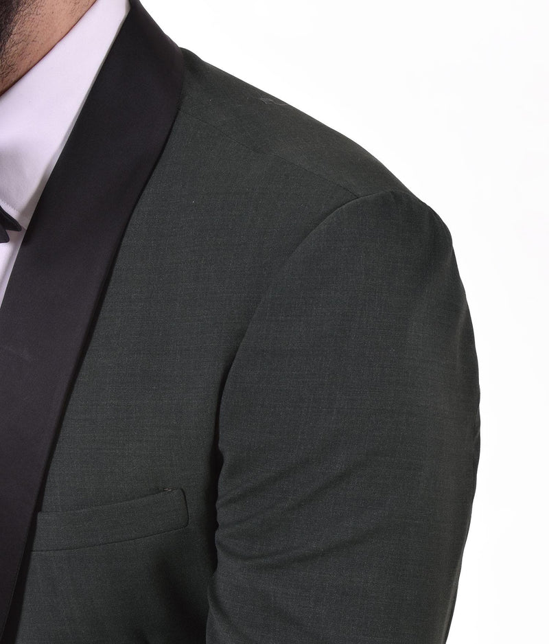 Abito Marcel Morel smoking verde sciallato 01 