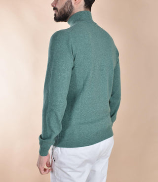 Maglia Lupetto Gran Sasso cashmere lana zip verde 55126 19699423 GRAN SASSO