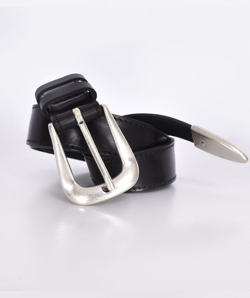 Cintura Orciani sottile pelle bull soft nera 