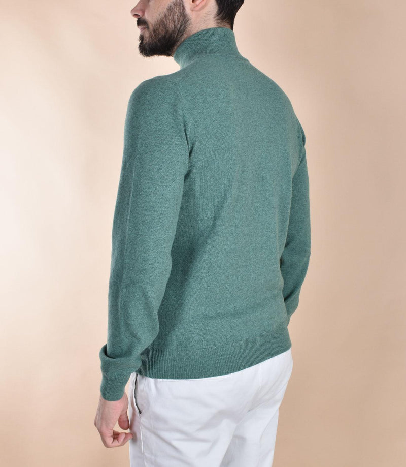 Maglia Lupetto Gran Sasso cashmere lana zip verde 55126 19699423 GRAN SASSO