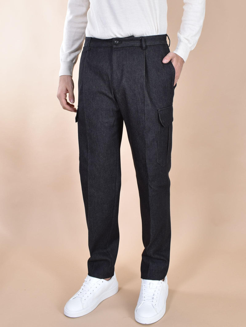 Pantalone jeans Tagliatore nero cargo P-Josh P-JOSH14 TGTN1388 TAGLIATORE