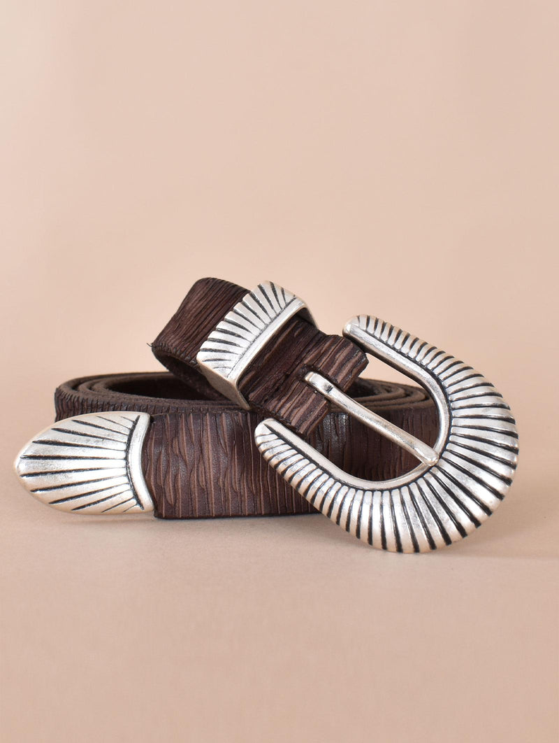 Cintura Orciani sottile blade marrone 