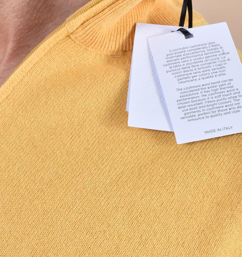 Maglia Lupetto Gran Sasso cashmere lana zip ocra 55126 19699319 GRAN SASSO