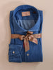 Camicia Borriello artigianale jeans denim Passion blu