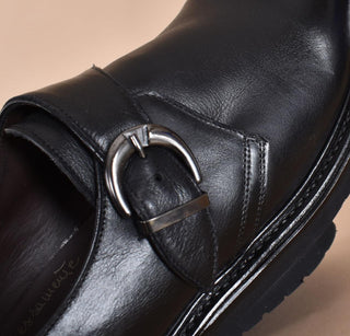 Scarpe Claudio Marini fibbia pelle nero 835001 CLAUDIO MARINI