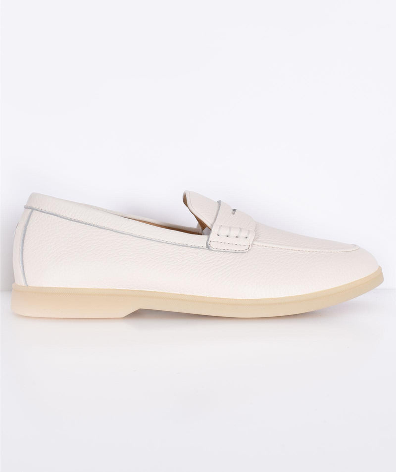 Scarpe mocassini Henderson cervo Panama pelle martellata bianche ELIA01 HENDERSON