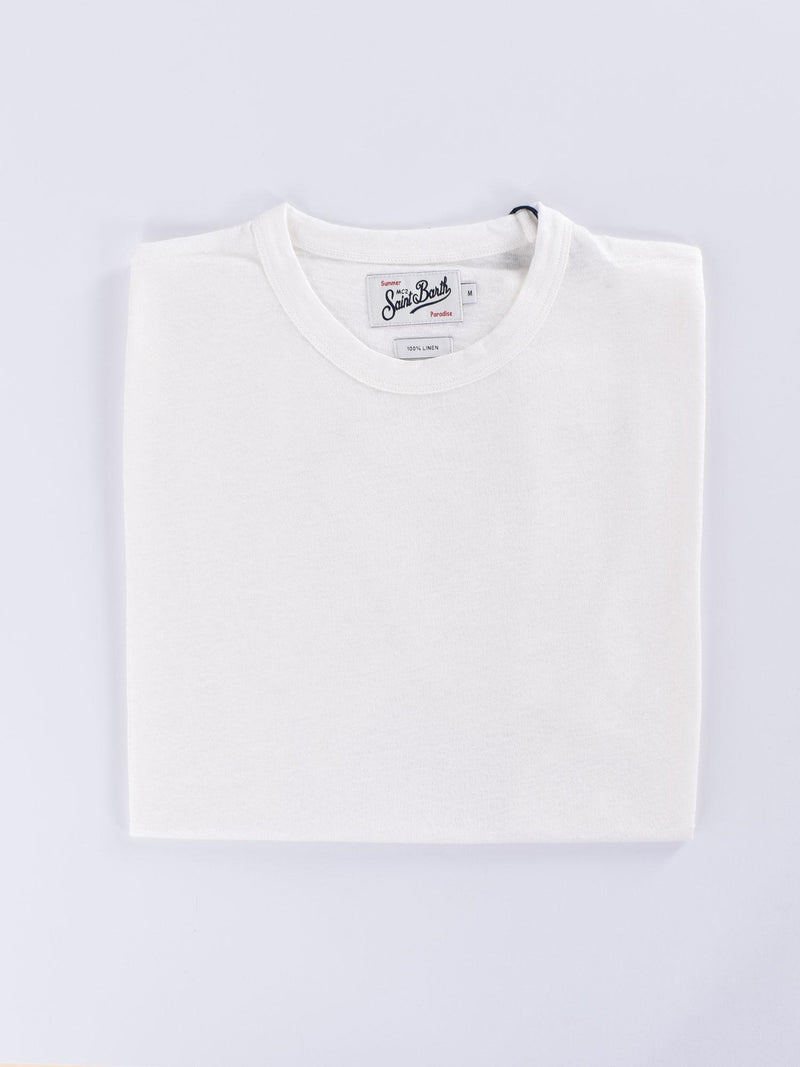 T-shirt Mc2 Saint Barth lino Ecstasea bianca 
