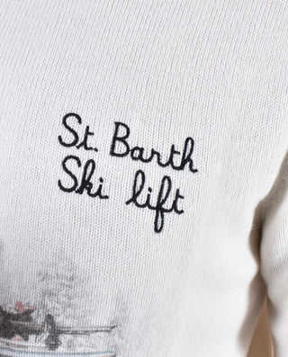 Maglia Mc2 Saint Barth bianca Heron print ski lift 0159410 MC2 SAINT BARTH