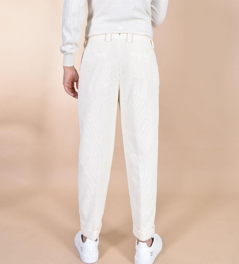 Pantalone Berwich velluto coste larghe ecru bianco chiaia-gd DV0001275 BERWICH