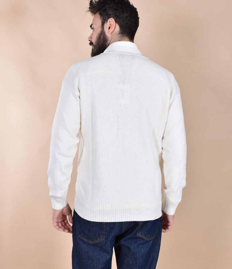 Cardigan Gran Sasso Super Geelong bianco 23188 25051001 GRAN SASSO