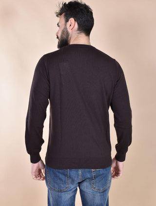 Maglia Mc2 Saint Barth marrone Regent merino extrafine REGENT MERINO18H MC2 SAINT BARTH