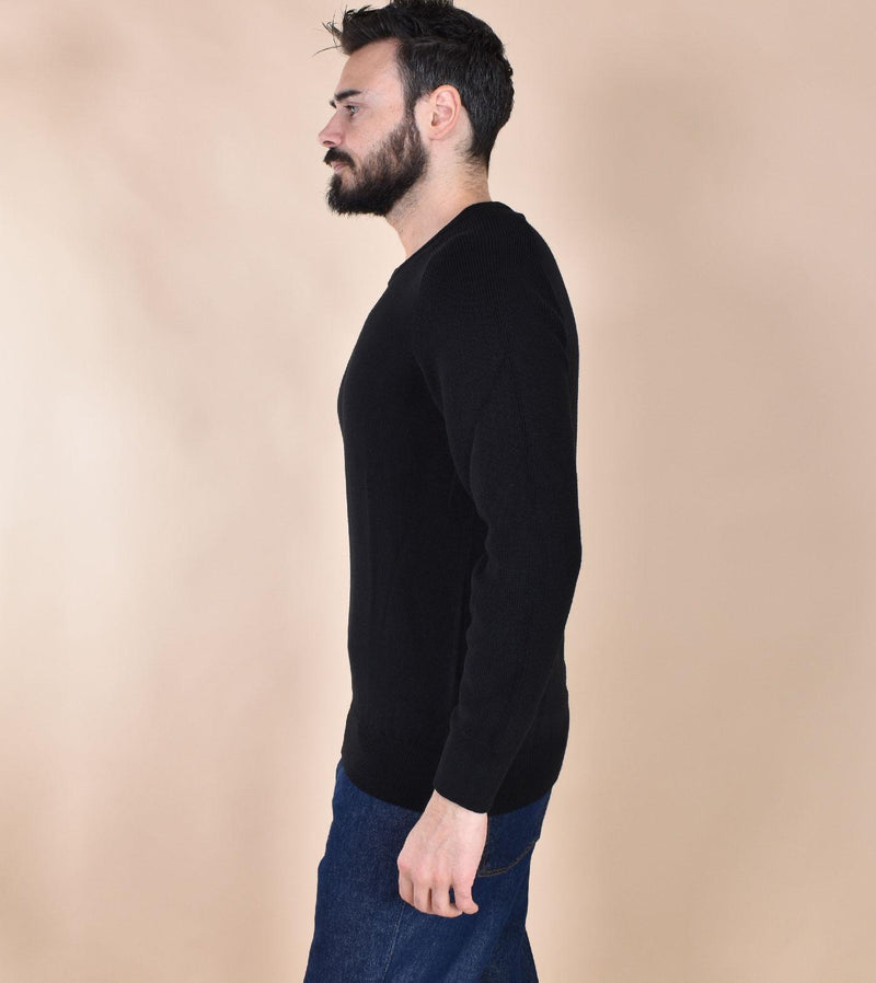 Maglia Gran Sasso Rain wool girocollo nera 57161 24638099 GRAN SASSO