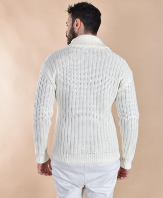 Cardigan Rakki maglione collo sciallato bianco old school soldier SOLDIER01 Rakkì