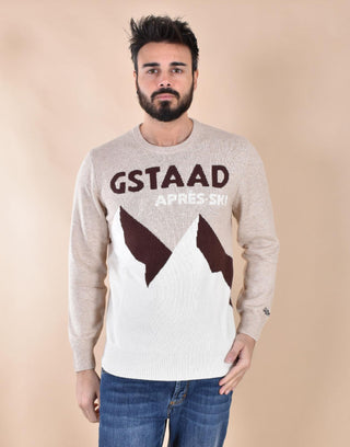 Maglia Mc2 Saint Barth beige bianca gstaad stylized 0006811 MC2 SAINT BARTH