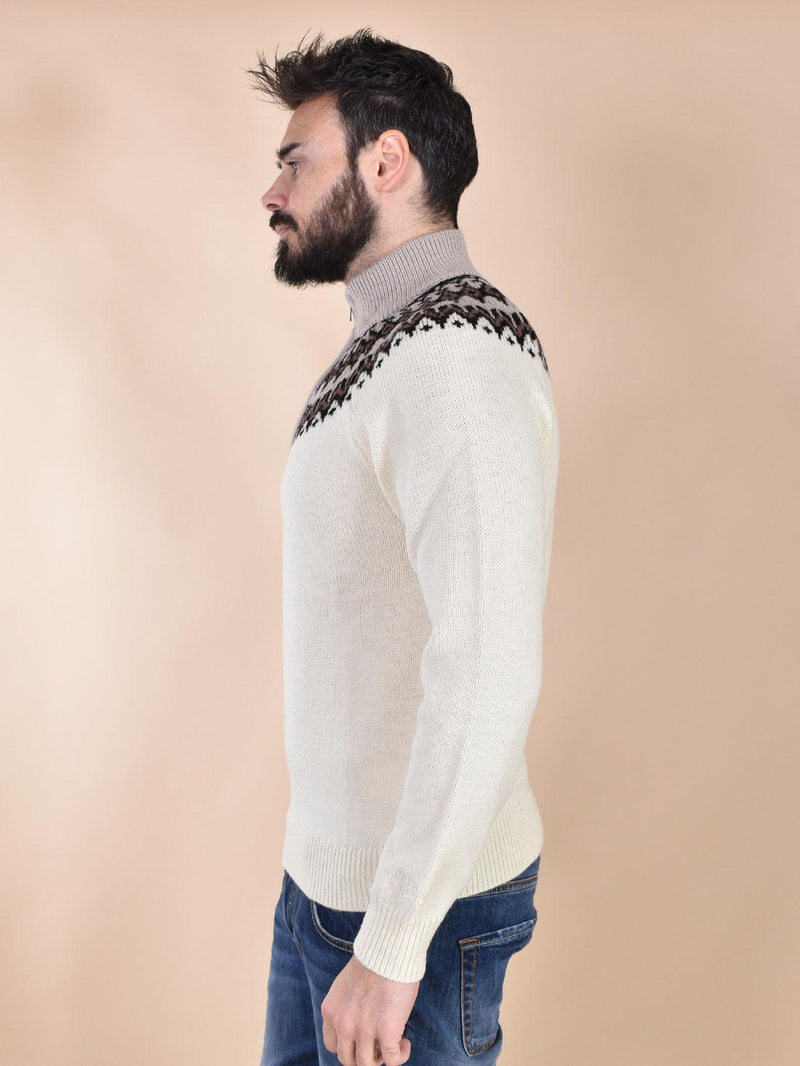 Maglia MC2 Saint Barth collo alto zip nordic bianca 004221016 MC2 SAINT BARTH