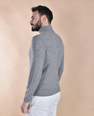 Maglia Della Ciana collo alto zip misto cashmere grigio 1859601 Della Ciana