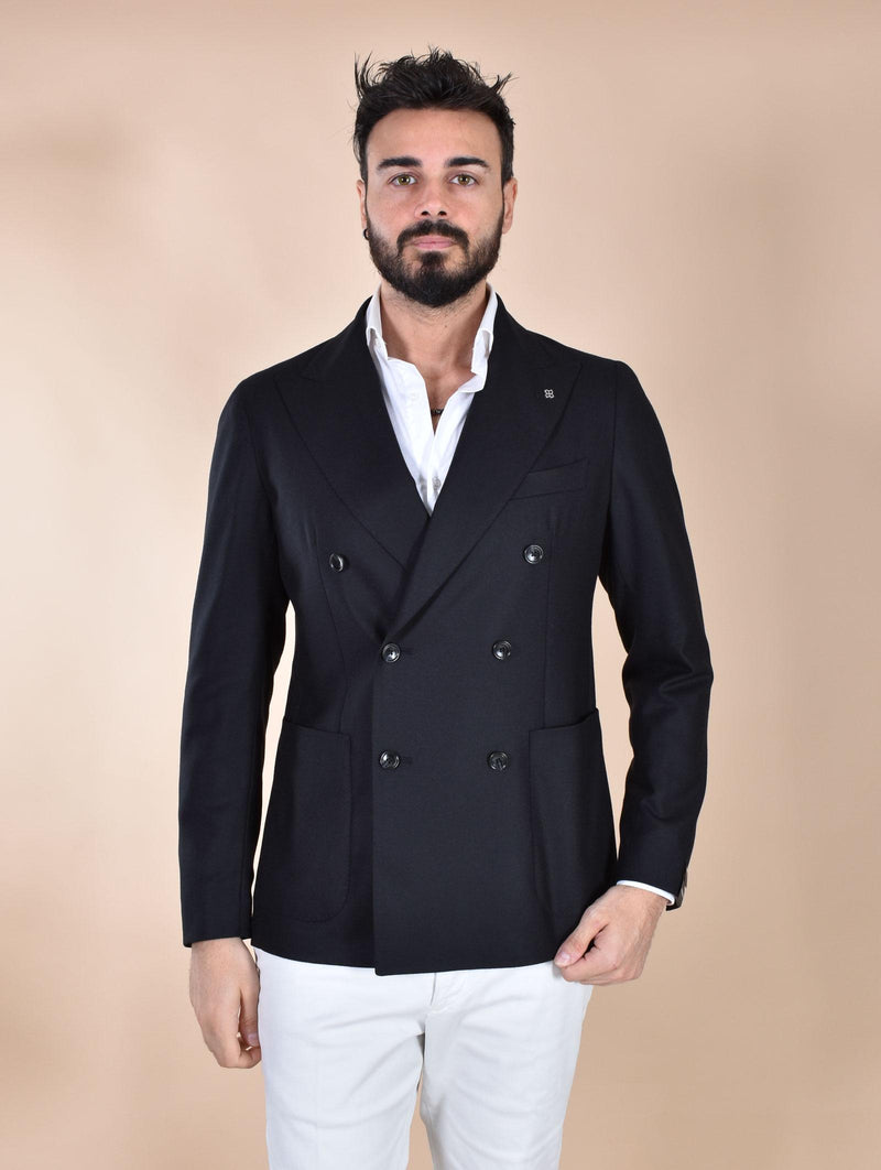 Giacca Tagliatore doppiopetto nero lana vergine 1SMC20K 550012N3079 TAGLIATORE