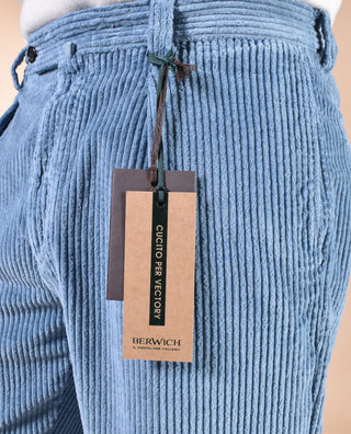 Pantalone Berwich velluto coste larghe blu chiaro avion chiaia-gd DV0001435 BERWICH