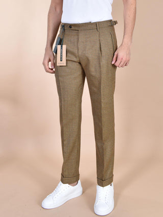 Pantalone Berwich retro pied de poule ocra CA203401 BERWICH