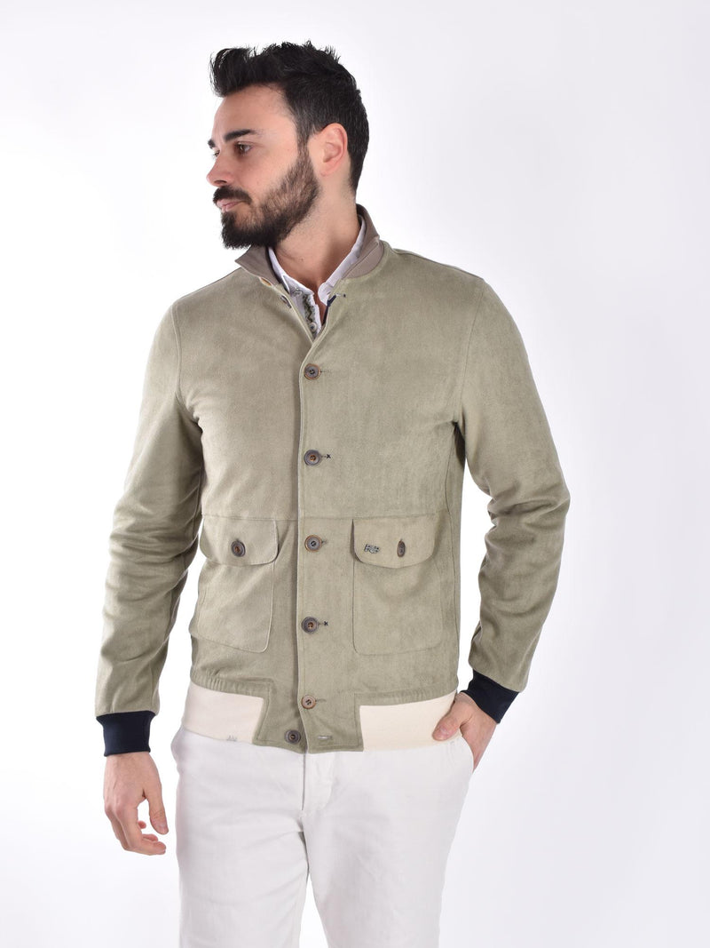 Giubbino BoB bomber salvia scamosciato ONE 