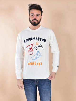 Maglia Mc2 Saint Barth bianca Courmayeur draw 0132810 MC2 SAINT BARTH