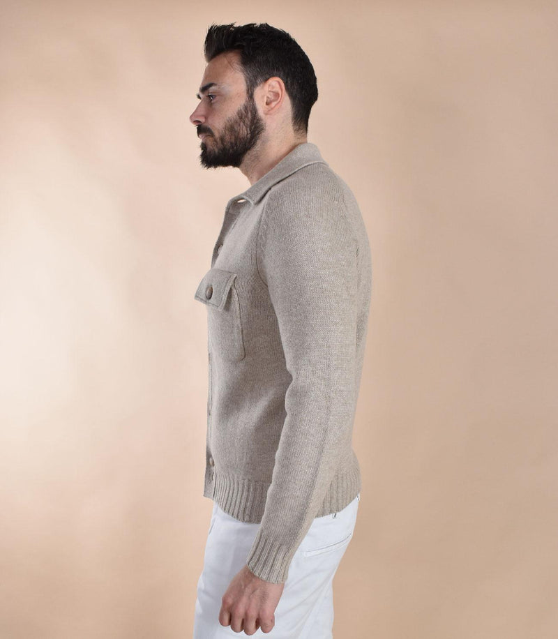 Cardigan camicia Gran Sasso super geelong beige 13109 25079010 GRAN SASSO