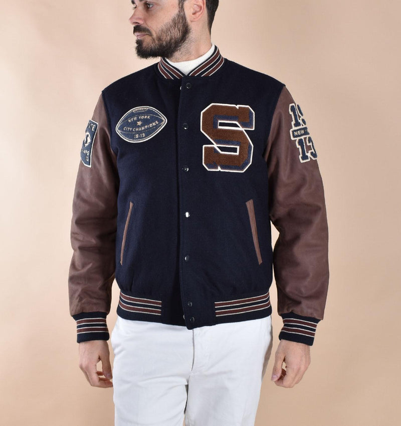 Giubbotto college Schott maniche pelle Teddy LCTEDDYBD201 Schott