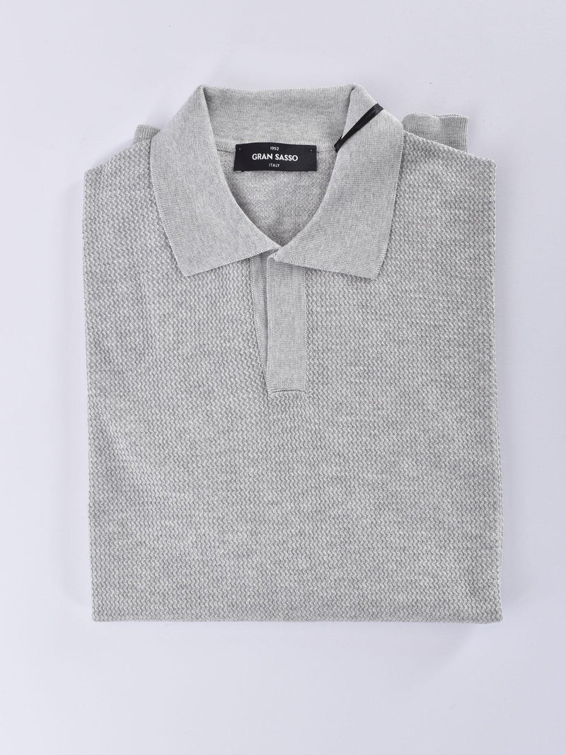 Polo Gran Sasso seta cotone grigio 