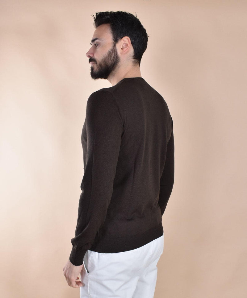 Maglia Gran Sasso girocollo Travel wool marrone 43167 17190190 GRAN SASSO