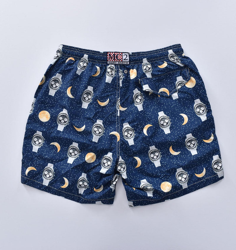 Costume bagno Mc2 Saint Barth blu moon clock luna orologio 