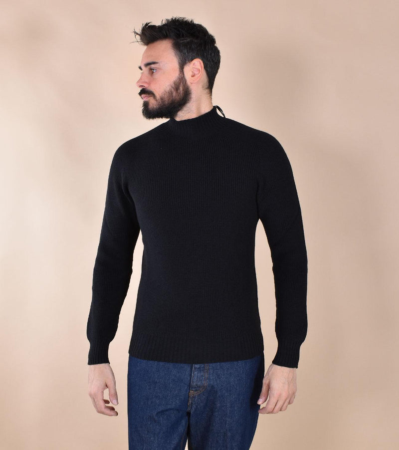 Maglia Gran Sasso lupetto nera Rain Wool 24118 24601099 GRAN SASSO