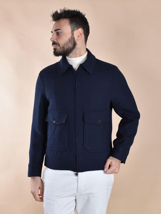 Giubbotto Circolo 1901 blu collo camicia pocket wools CN5092103 CIRCOLO 1901