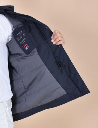 Spolverino People of Shibuya cappotto Takuya blu cappuccio PM773790 People of Shibuya