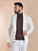 Cardigan Rakki maglione collo sciallato bianco old school soldier
