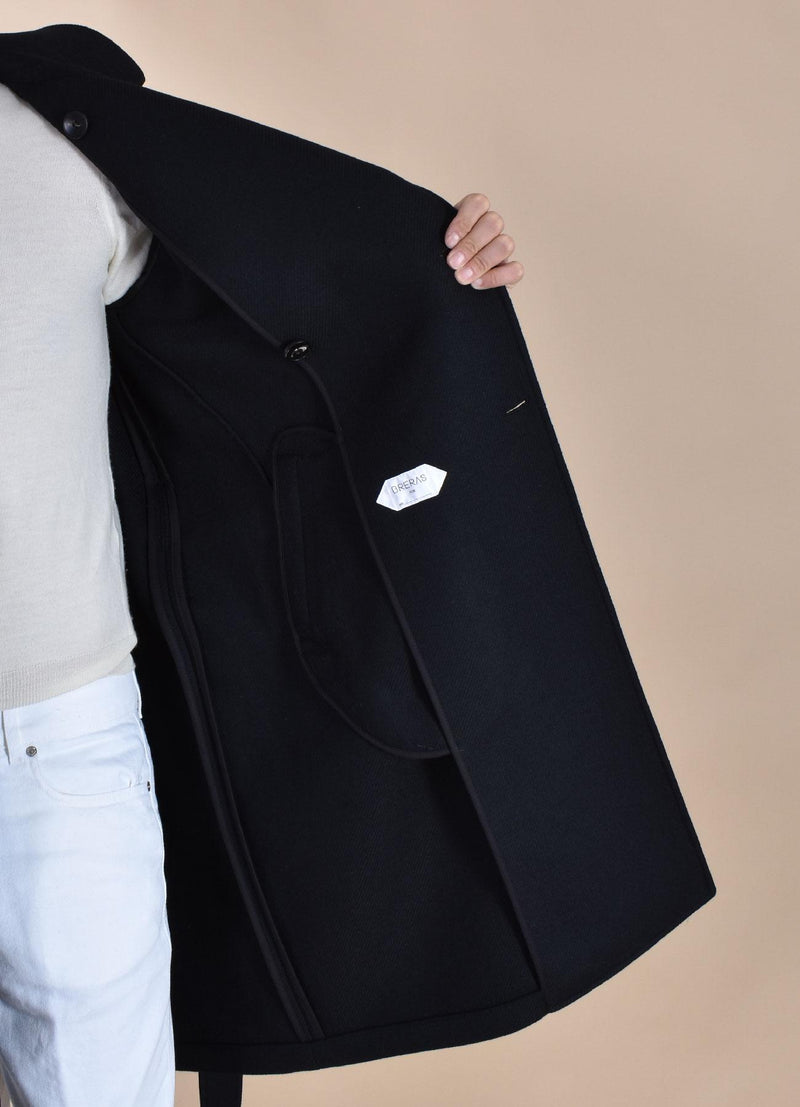 Cappotto Breras doppiopetto cintura lungo Porto nero PORTOCC1169 BRERAS Milano